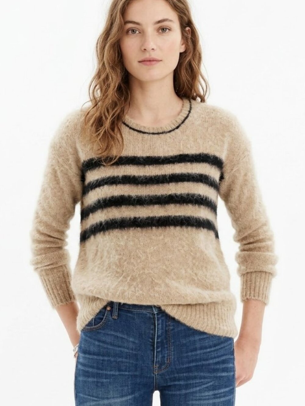 Madewell Wool Mohair Bled Fuzzy Brushed Sweater